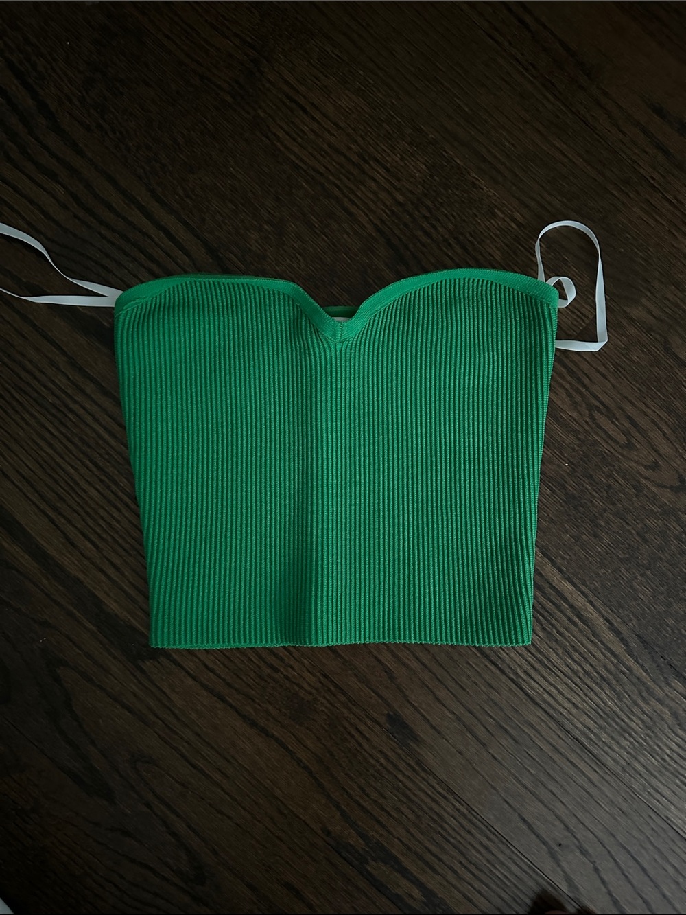 Babaton Green Ribbed Tube Top